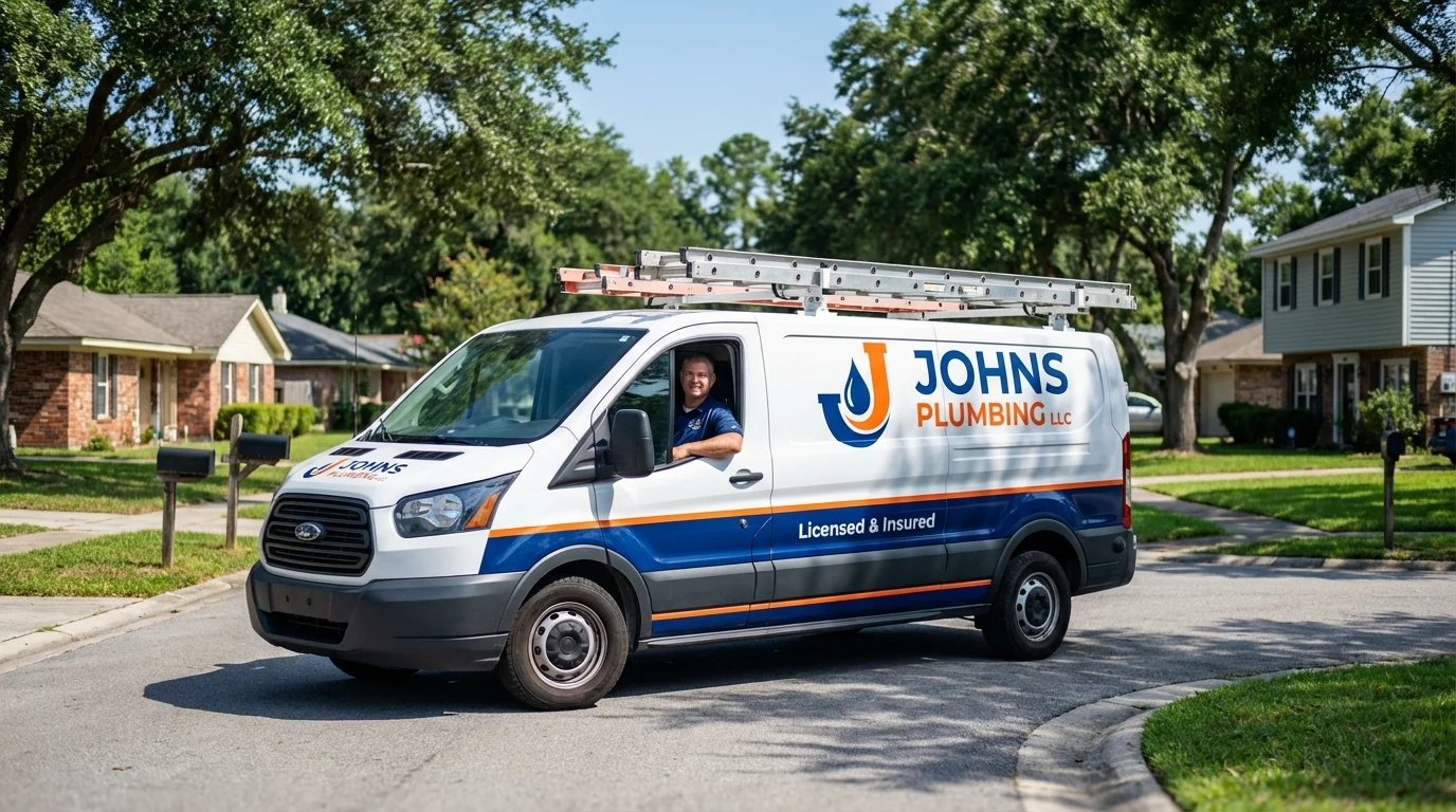 Johns Plumbing LLC service van in Fort Pierre, SD