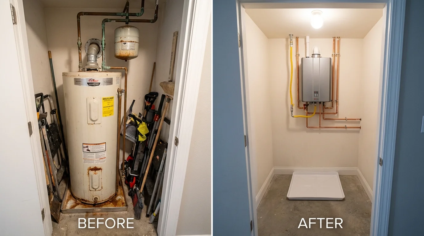 Tank water heater versus wall-mounted tankless unit comparison for Fort Pierre, SD homeowners