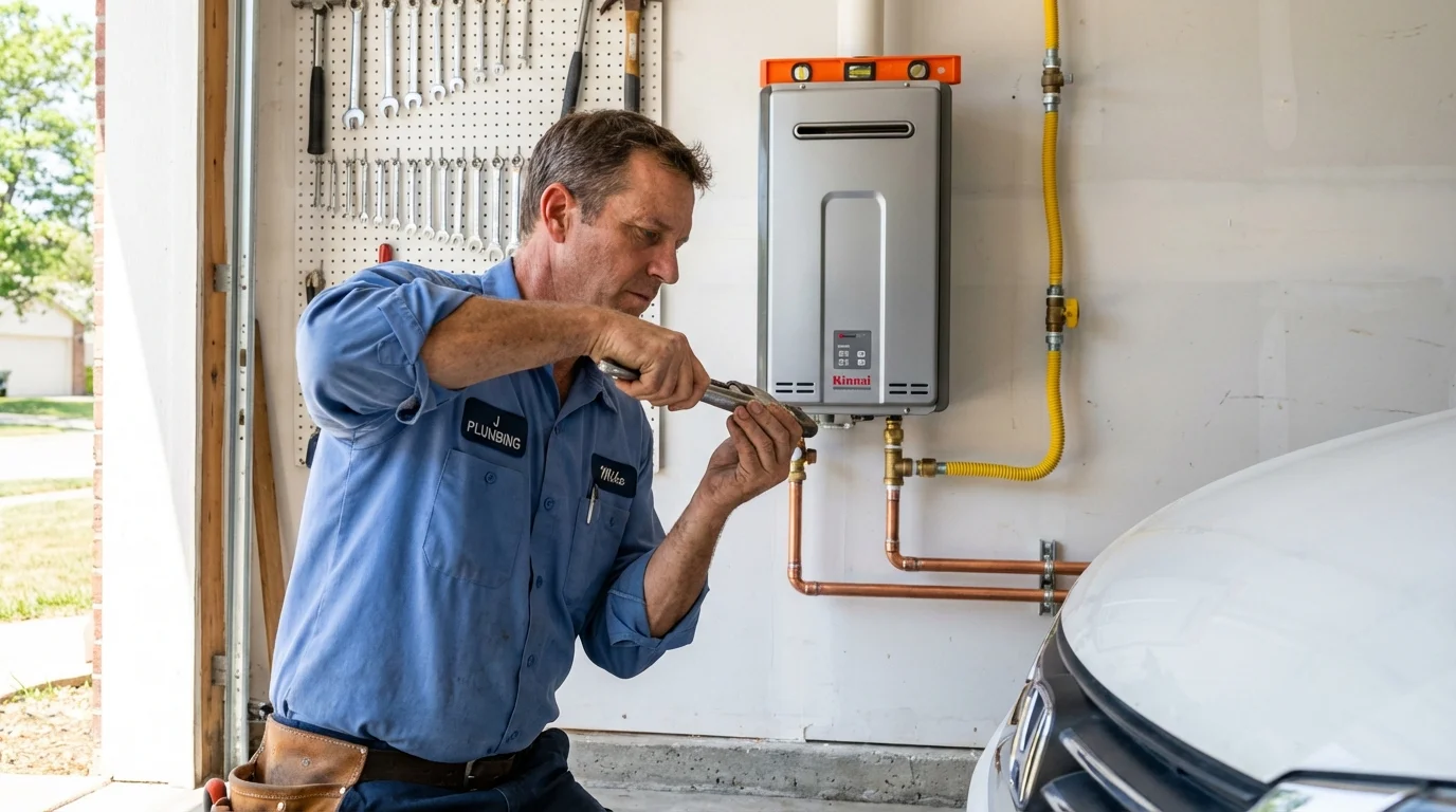 Tankless water heater installation by a Johns Plumbing LLC plumber in Fort Pierre